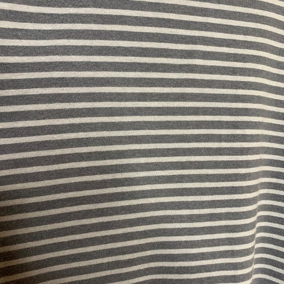 Land's End Turtleneck Long Sleeve Shirt Classic Gray Horizontal Stripe Large - Picture 5 of 6